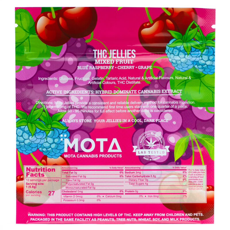 MOTA THC Mixed Fruit Jellies 500mg THC